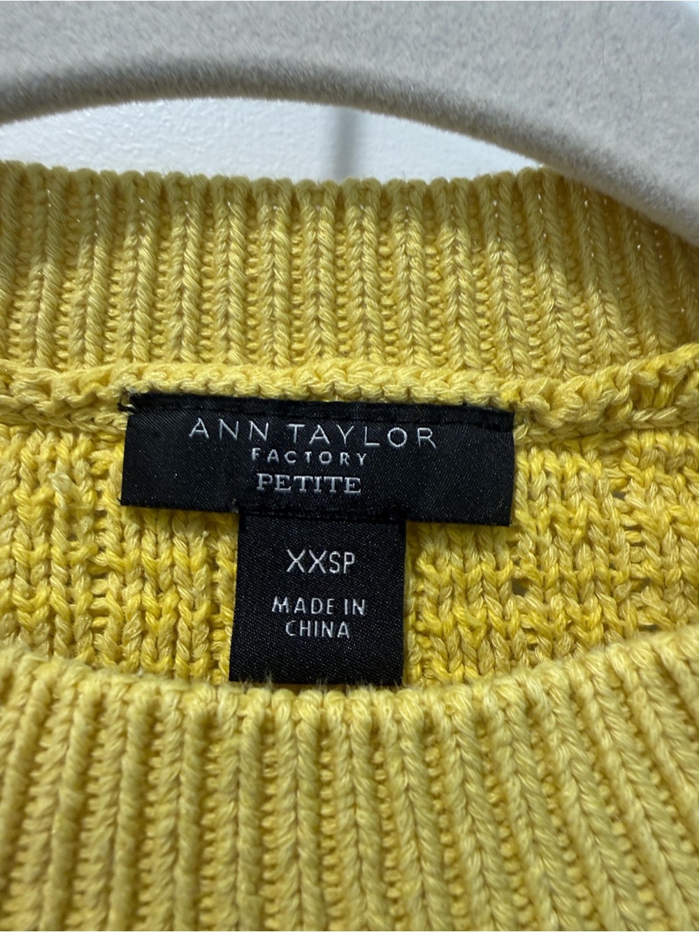 Ann Taylor Factory Sunny Yellow Textured Crewneck Top - Picture 3 of 3